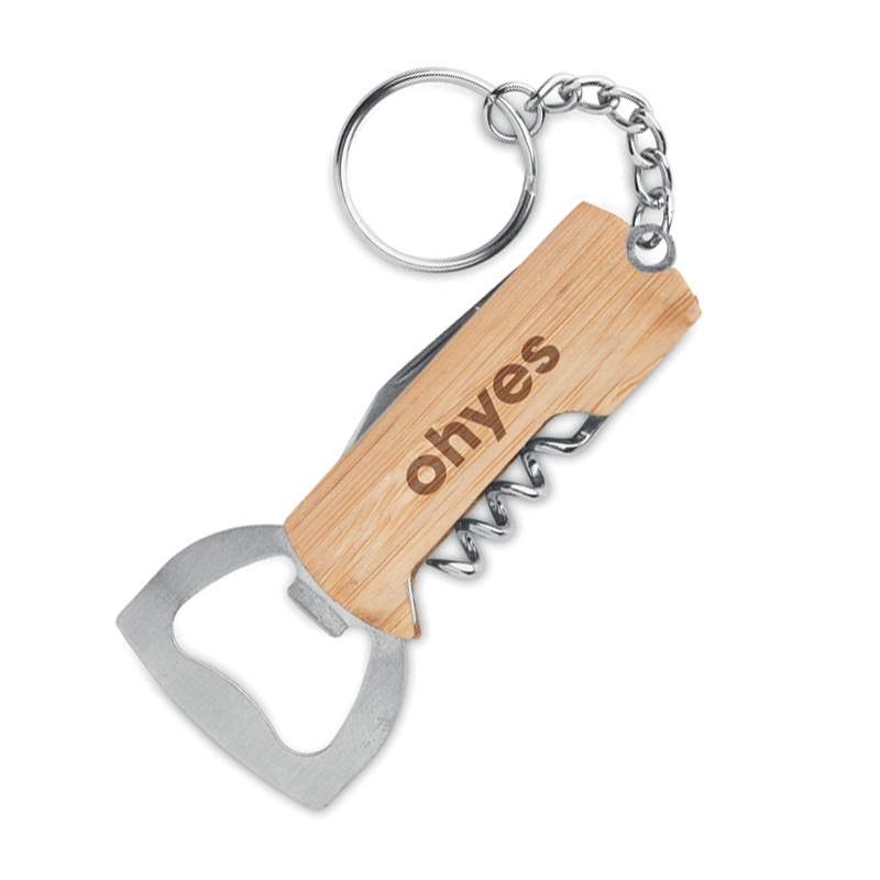 3-in-1 bamboo keychain | Eco gift